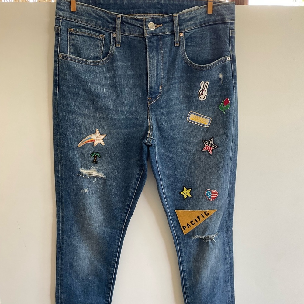 Levi’s Montana sky rider patchwork jeans